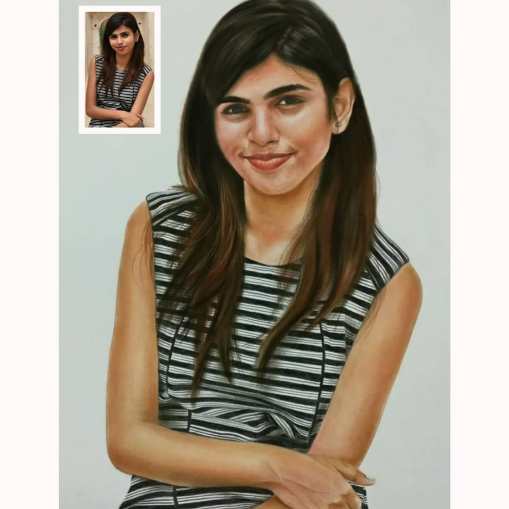 Pencil Color Portrait from Photo