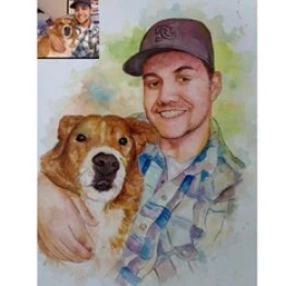 Water colour painting from photo