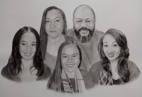Charcoal Family Portrait