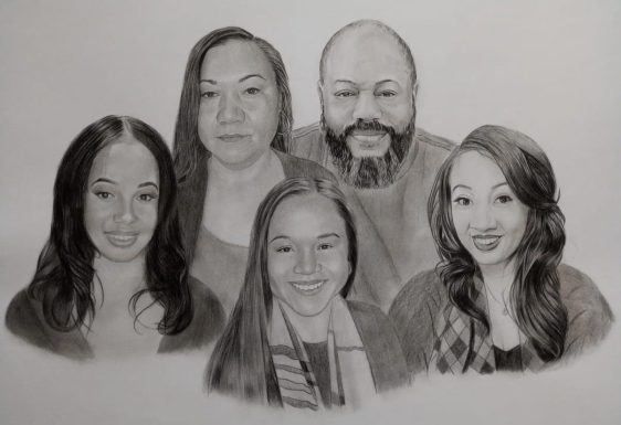 Charcoal Family Portrait