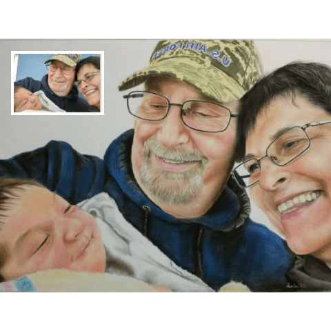 Family Colored Pencil Drawing