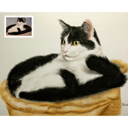 Handmade Cat Painting from Photo