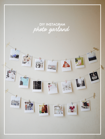 DIY Instagram Photo Garland decoration Idea