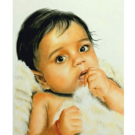 Hand-painted Baby Oil Painting